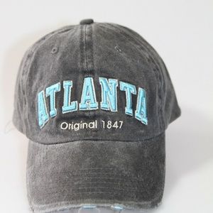 A Atlanta Baseball Cap Hat City Denim Blue Dad Hat